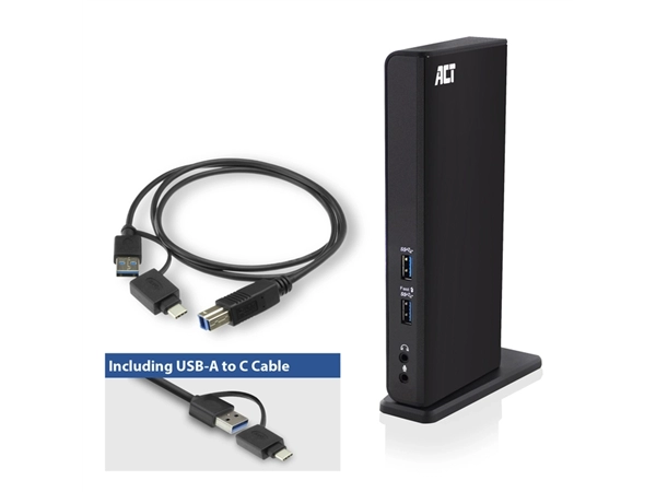 Een Dockingstation ACT USB-C Dual Monitor met laadpoort koop je bij Continu Kantoor