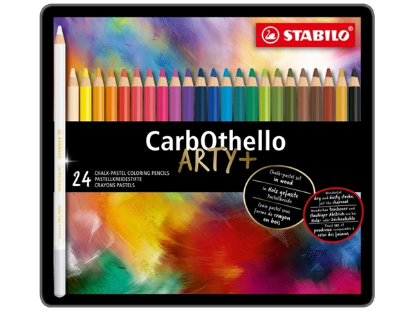 Een Kleurpotloden STABILO CarbOthello kalkpastel assorti blik à 24 stuks koop je bij Hoekmankantoorartikelen.nl