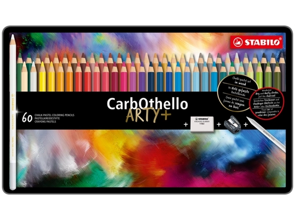 Een Kleurpotloden STABILO CarbOthello kalkpastel assorti blik à 60 stuks koop je bij Hoekmankantoorartikelen.nl