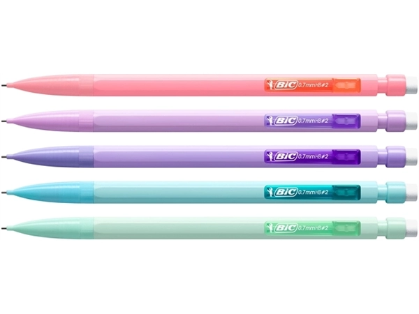 Een Vulpotlood Bic Matic Pastel HB 0.7mm pastel assorti koop je bij Hoekmankantoorartikelen.nl