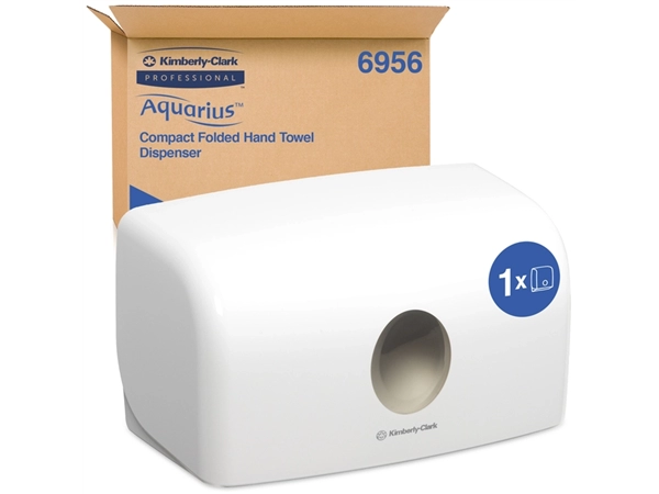 Een Handdoekdispenser Aquarius voor i-vouw mini wit 6956 koop je bij Hoekmankantoorartikelen.nl