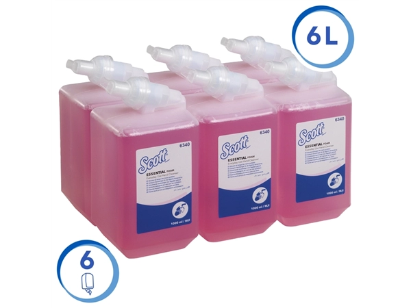 Een Handzeep Scott Essential foam roze 1000ml 6340 koop je bij Continu Kantoor