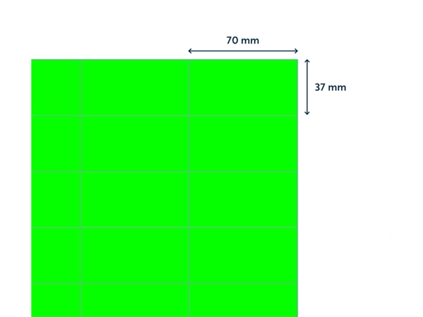 Een Etiket Rillprint 70x37mm fluorgroen 2400 etiketten koop je bij The Cartridge Shop bvba