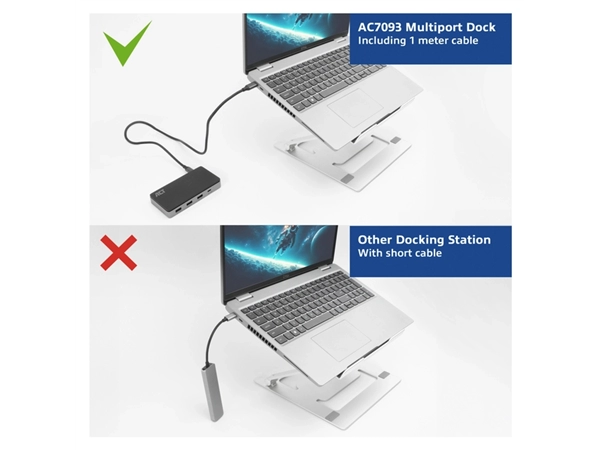 Een Dockingstation ACT USB-C 4K MST voor 2 HDMI monitoren koop je bij Continu Kantoor