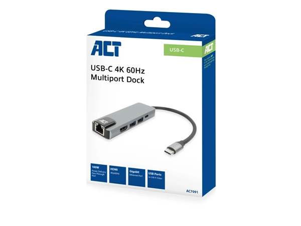 Een Dockingstation ACT USB-C 4K voor 1 HDMI monitor koop je bij Continu Kantoor