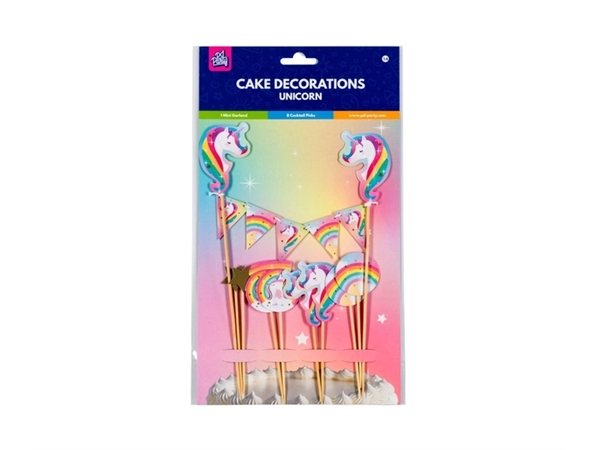 Een Cake decoratie Unicorn 9 stuks koop je bij Continu Kantoor