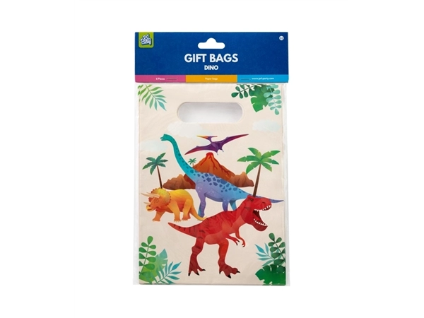 Een Cadeau tasjes Dino papier 23x16,5cm 6 stuks koop je bij Continu Kantoor