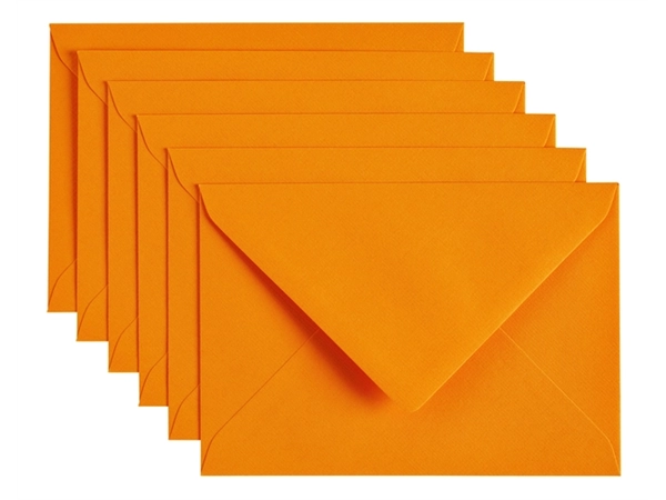 Een Envelop Papicolor C6 114x162mm oranje pak à 6 stuks koop je bij Hoekmankantoorartikelen.nl