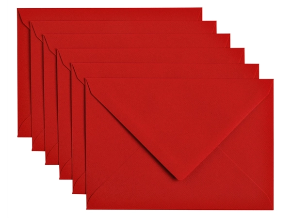 Een Envelop Papicolor C6 114x162mm rood pak à 6 stuks koop je bij Hoekmankantoorartikelen.nl