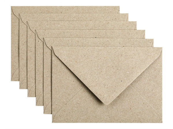 Een Envelop Papicolor C6 114x162mm kraft grijs pak à 6 stuks koop je bij Hoekmankantoorartikelen.nl