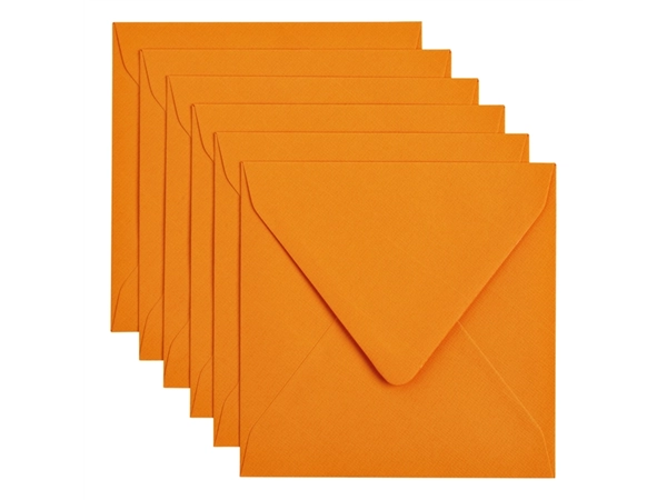 Een Envelop Papicolor 140x140mm oranje pak à 6 stuks koop je bij Hoekmankantoorartikelen.nl