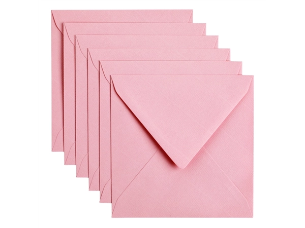 Een Envelop Papicolor 140x140mm babyroze pak à 6 stuks koop je bij Hoekmankantoorartikelen.nl