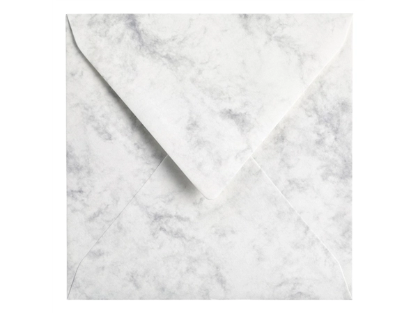 Een Envelop Papicolor 140x140mm marble grijs pak à 6 stuks koop je bij Continu Kantoor