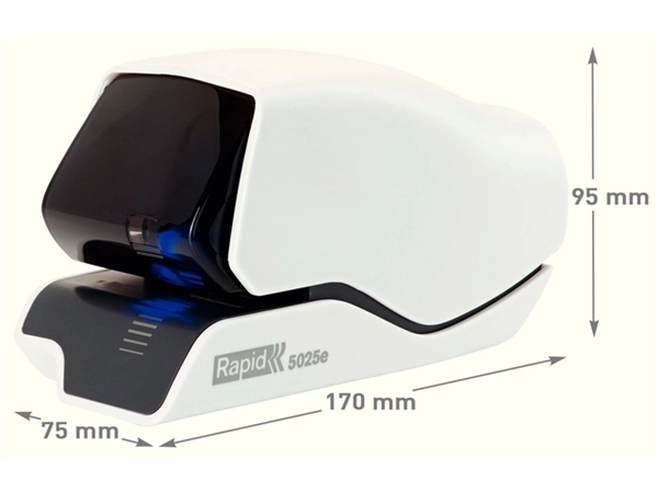 Een Nietmachine Rapid Supreme contactloos elektrisch 5025e 25 vel wit koop je bij Hoekmankantoorartikelen.nl