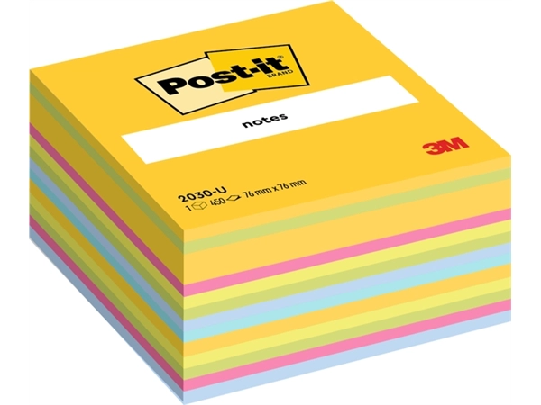 Een Memoblok Post-it 2030 76x76mm kubus ultra assorti koop je bij Hoekmankantoorartikelen.nl