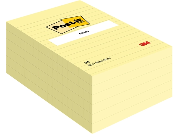 Een Memoblok Post-it 660 lijn 102x152mm canary yellow koop je bij Hoekmankantoorartikelen.nl