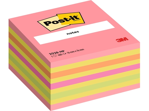 Een Memoblok Post-it 2028 76x76mm kubus neon kleuren koop je bij Hoekmankantoorartikelen.nl