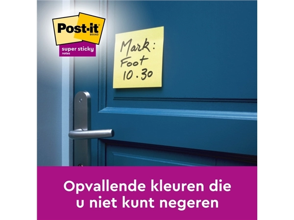 Een Memoblok Post-it 655 Super Sticky 76x127mm geel 14+2 gratis koop je bij Continu Kantoor