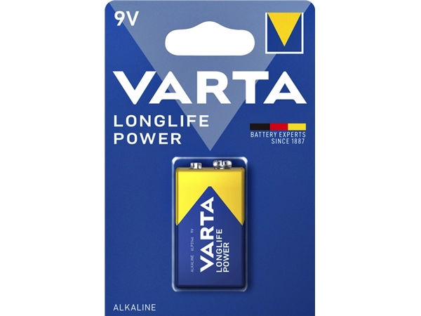 Een Batterij Varta Longlife Power 9Volt koop je bij VHK Kantoorartikelen