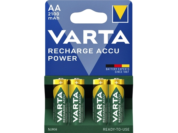 Een Batterij oplaadbaar Varta 4xAA 2100mAh ready2use koop je bij VHK Kantoorartikelen