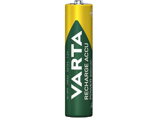 Een Batterij oplaadbaar Varta 4xAAA 800mAh ready2use koop je bij Continu Kantoor