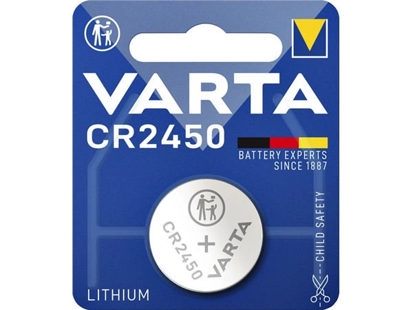 Een Batterij Varta knoopcel CR2450 lithium blister à 1stuk koop je bij Hoekmankantoorartikelen.nl