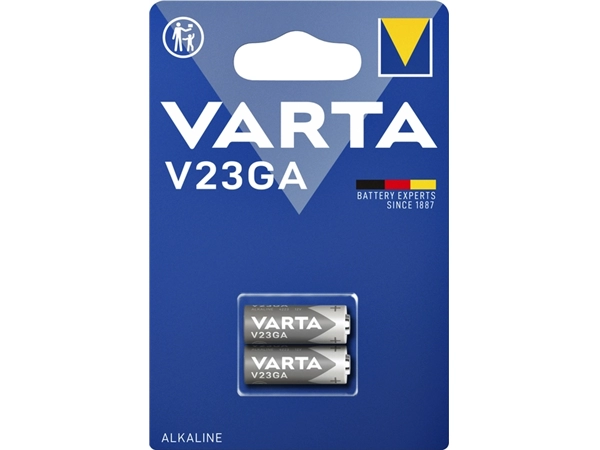 Een Batterij Varta V23GA alkaline blister à 2stuk koop je bij VHK Kantoorartikelen