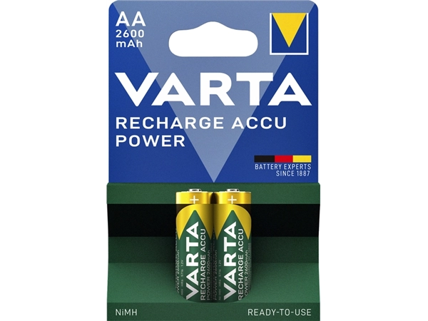 Een Batterij oplaadbaar Varta 2xAA 2600mAh ready2use koop je bij VHK Kantoorartikelen