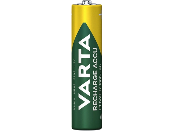 Een Batterij oplaadbaar Varta 4xAAA 1000mAh ready2use koop je bij Continu Kantoor