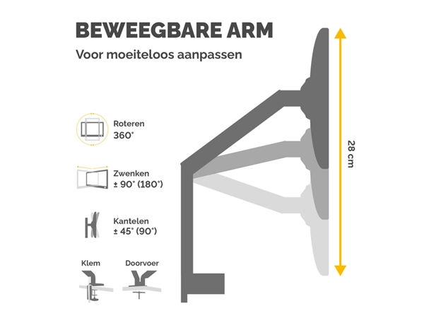 Een Monitorarm Fellowes Platinum Series dubbel horizontaal koop je bij Continu Kantoor