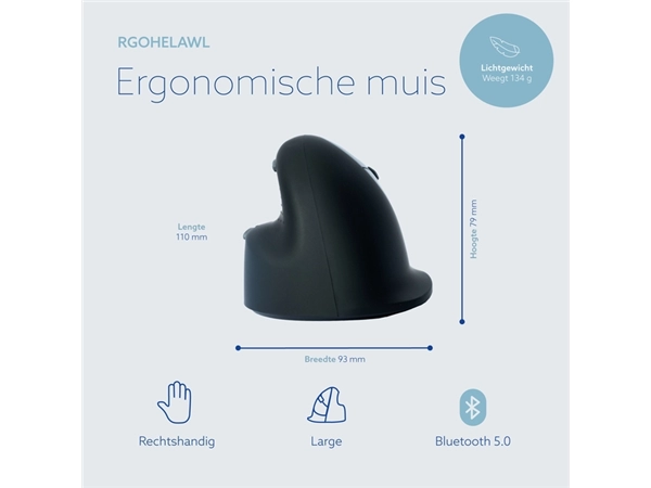 Een Muis R-Go Ergonomisch HE Break Wireless Rechts L koop je bij Continu Kantoor