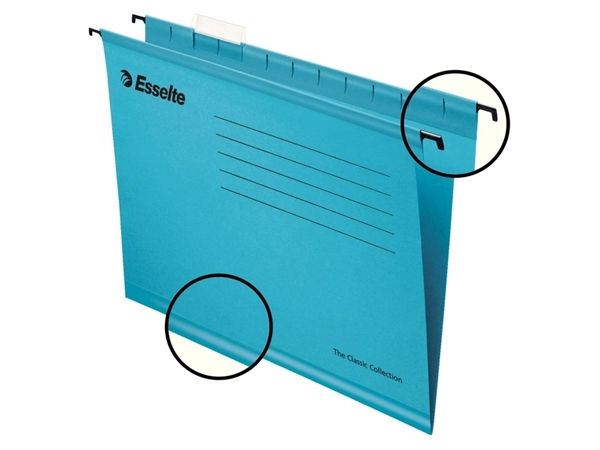 Een Hangmap Esselte Classic folio V-bodem 382x240mm blauw koop je bij Company Supplies