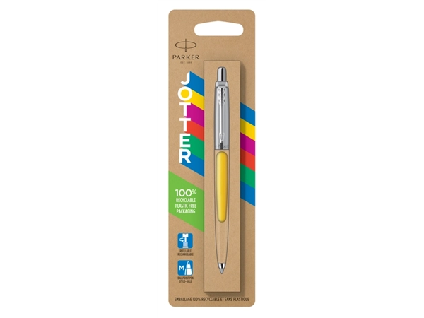 Een Balpen Parker Jotter Original yellow CT medium blister à 1 stuk koop je bij VHK Kantoorartikelen