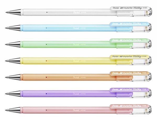 Een Gelschrijver Pentel K108-P fijn pastel wit koop je bij Continu Kantoor