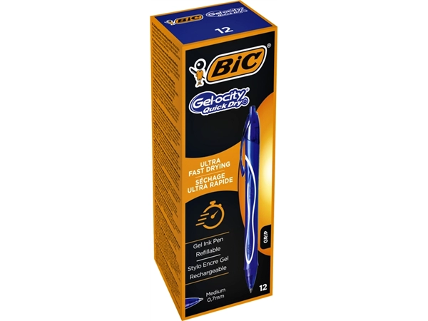 Een Gelschrijver Bic Gel-ocity quick dry medium blauw koop je bij VHK Kantoorartikelen