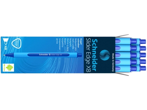 Een Balpen Schneider Slider Edge extra breed blauw koop je bij Continu Kantoor