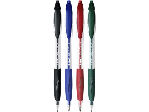 Een Balpen Bic Atlantis classic grip clic medium rood koop je bij VHK Kantoorartikelen