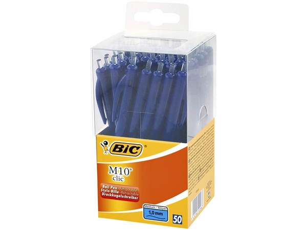 Een Balpen Bic M10 medium blauw in tubo verpakking koop je bij VHK Kantoorartikelen