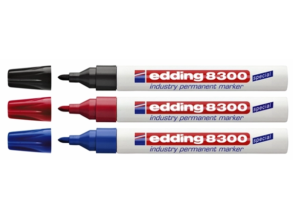 Een Viltstift edding 8300 industrie rond 1.5-3mm blauw koop je bij VHK Kantoorartikelen