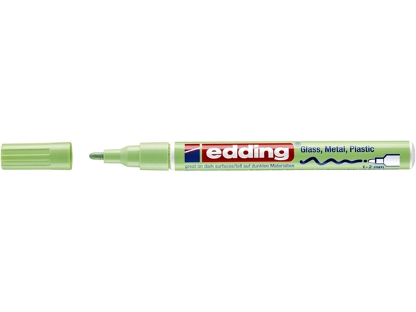 Een Viltstift edding 751 lakmarker rond 1-2mm pastel groen koop je bij Continu Kantoor