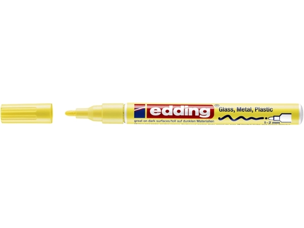 Een Viltstift edding 751 lakmarker rond 1-2mm pastel geel koop je bij Continu Kantoor