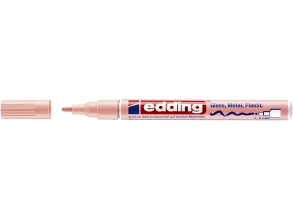 Een Viltstift edding 751 lakmarker rond 1-2mm pastel roze koop je bij Continu Kantoor