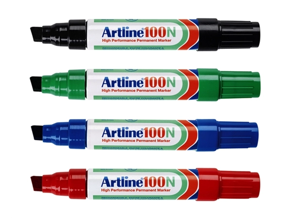 Een Viltstift Artline 100 schuin 7.5-12mm blauw koop je bij VHK Kantoorartikelen