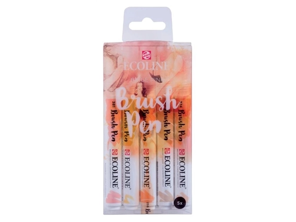 Een Brushpen Talens Ecoline set á 5 stuks beige roze koop je bij VHK Kantoorartikelen