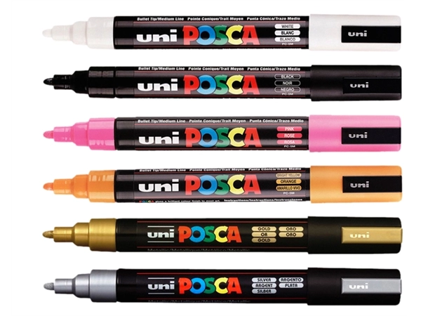 Een Verfstift Posca PC5M medium goud koop je bij Continu Kantoor