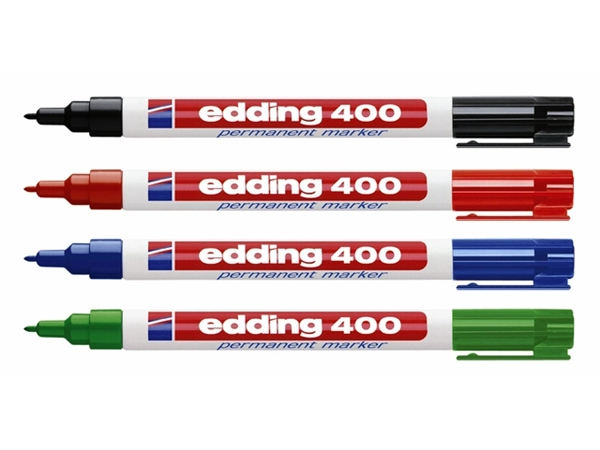 Een Viltstift edding 400 rond 1mm rood koop je bij VHK Kantoorartikelen