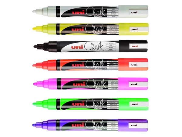 Een Krijtstift Uni-ball chalk rond 1.8-2.5mm fluor geel koop je bij Hoekmankantoorartikelen.nl