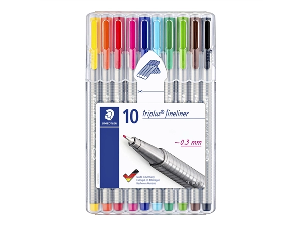 Een Fineliner Staedtler Triplus 334 assorti 0.3mm 10 stuks koop je bij VHK Kantoorartikelen