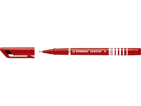 Een Fineliner STABILO Sensor 187/40 medium rood koop je bij Continu Kantoor