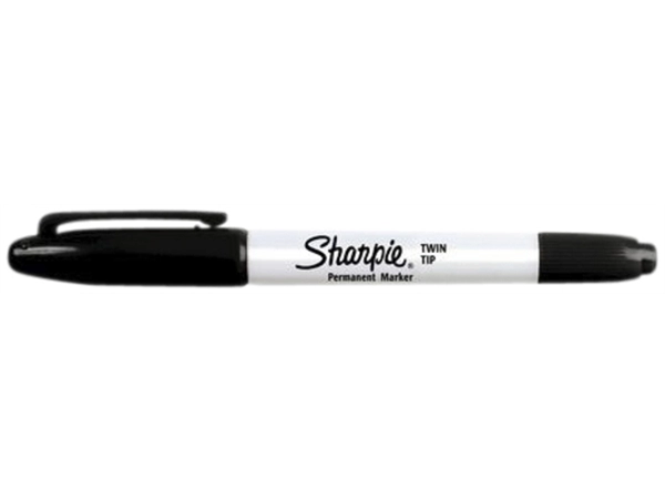 Een Viltstift Sharpie rond Twin tip ultra fijn & fijn zwart blister à 2 stuks koop je bij VHK Kantoorartikelen